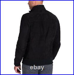 Jacket Leather Suede Men Western Fashion Custom Made Coat Biker Real Black 1