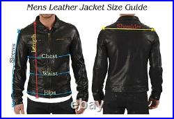 Jacket Leather Suede Men Western Fashion Custom Made Coat Biker Real Blue 4