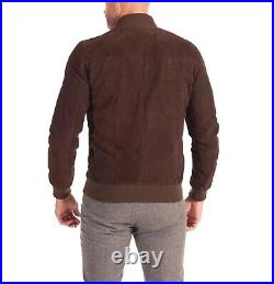 Jacket Leather Suede Men Western Fashion Custom Made Coat Biker Real Brown 10