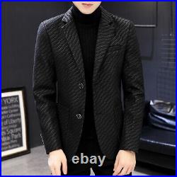 Jacket Mens Two Button Slim Fit Party Blazers Short Coat Winter Fall Fashion 3XL