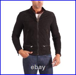 Jacket Suede Leather Men Mens Western Coat Soft Bomber Lambskin American Black 8 Jacket Suede Leather Men Mens Western Coat Soft Bomber Lambskin American Black 8