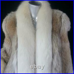 Jacobsonssz Lvintage Off White Blonde Genuine Real Fox Fur Tuxedo Coat Jacket