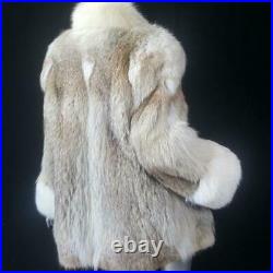 Jacobsonssz Lvintage Off White Blonde Genuine Real Fox Fur Tuxedo Coat Jacket