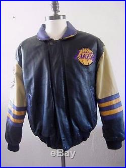 Jeff Hamilton Los Angeles Lakers NBA Western Conferance Leather Jacket Size L