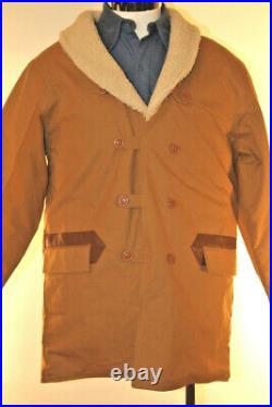 John Wayne Double Breasted Western Jacket withSherpa Collar Men's Sz L Cowboy Coat