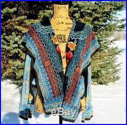 Johnny Was Biya Black Nemma Embroidered Roses Hoodie Jacket NWT $398 XL