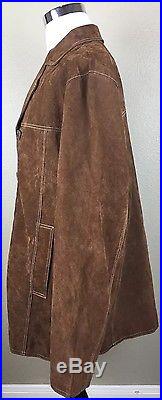 KING RANCH XL/2XL Brown Western 100% Genuine Leather Fully Lined Jacket Coat XXL