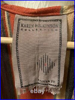 Karen Wilkinson Santa Fe Vtg. Saltillo Serape Blanket Jacket Coat- Sz M/L