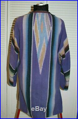 Karen Wilkinson Western Art to Wear Santa Fe Serape Coat M Purples