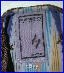 Karen Wilkinson Western Art to Wear Santa Fe Serape Coat M Purples