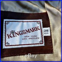 Kingsmark Vtg 70s WESTERN Car Coat Leather Blazer JACKET Mens Size S 38 RED