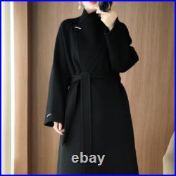 Korean White Coat Jacket Thicken Women Cashmere Wool Stand Collar Slim Fit Coat Korean White Coat Jacket Thicken Women Cashmere Wool Stand Collar Slim Fit Coat