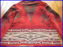 L USA sz14 Ralph LAUREN Women COAT Jacket WOOL Aztec SOUTHWESTERN Vtg INDIAN men