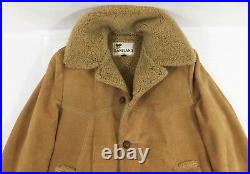 LAKELAND Shearling Sheepskin MARLBORO MAN Leather Coat Jacket Vtg USA L 42 Long
