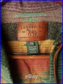 LAUREN RL Ralph Lauren Aztec Indian Western Wool Blazer Jacket Coat Size PM