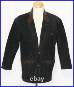 LEATHER Over Coat JACKET Men Winter AUSTRIA Hunting Western Sport BLACK 52 45 L