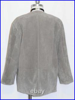 LEATHER and LINEN JACKET Coat Women German Winter Hunting Western Coat GRAY M