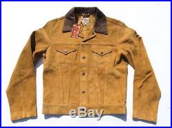 LEVIS LVC 1950's Western Wear Tan Suede Leather Trucker Jacket Medium NEW Italy