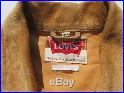 LEVIS LVC 60's Western Wear Tan Suede Leather Trucker Jacket Medium Italy