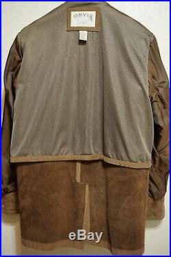 LNWOT Orvis Bandera Suede Leather Field Coat Barn Western Jacket Ms 40T Brown