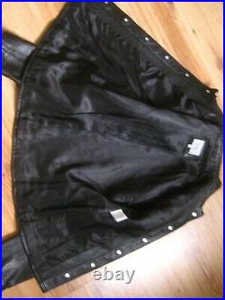 Ladies M&S black real leather short JACKET COAT SHIRT trucker UK 8 6 western