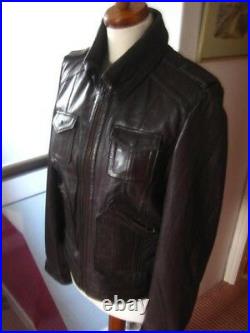 Ladies NEXT brown real leather JACKET COAT UK 18 16 biker bomber western trucker