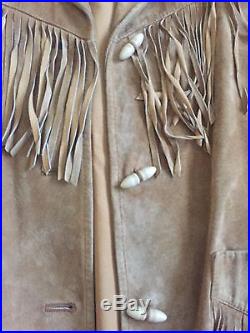 Lauren Ralph Lauren Suede Leather Fringe Jacket Coat Western Womens Size Large