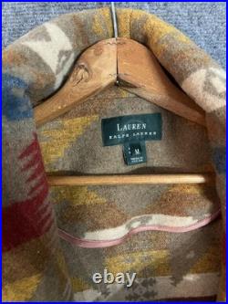 Lauren Ralph Lauren Wool Southwestern Blanket Jacket Coat Womens Medium VTG USA Lauren Ralph Lauren Wool Southwestern Blanket Jacket Coat Womens Medium VTG USA