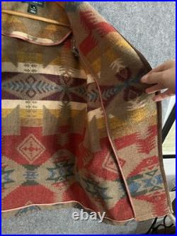 Lauren Ralph Lauren Wool Southwestern Blanket Jacket Coat Womens Medium VTG USA Lauren Ralph Lauren Wool Southwestern Blanket Jacket Coat Womens Medium VTG USA