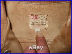 Levi's 1950/60's big E suede/leather collar western trucker jacket, size 42/40