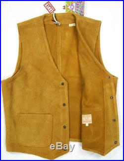 Levi's LVC Leather Waistcoat Vest Shorthorn Western Levi Suede Leather Levis