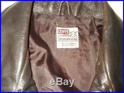 Levi's black tab antique brown leather western trucker jacket, size M