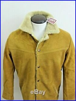 Levis Vintage Mens Suede sherpa trucker jacket Button Fly Western Medium NWT