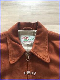 Levis vintage Clothing Lvc Crimped Suede Leather Jacket 1940s Western Size Small