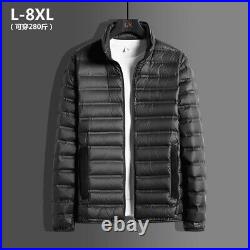 Lightweight Down Jacket Men Hooded Stand Collar Casual Coats Oversized Jacket