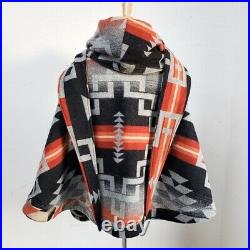 Lindsey Thornburg Cloak Coat Jacket Poncho Red Wool Southwestern Aztec Native