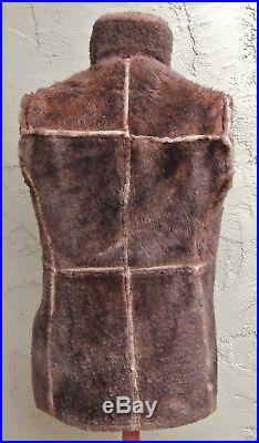 Ll=Antler Buttons=l Sheepskin Shearling Leather & Fur Marlboro Man Coat (M)