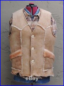 Ll==Western Ranch Wear==l 100% Shearling Leather & Fur Vest Size (L)