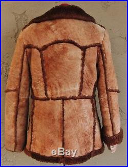 Ll===Western===l 100% Shearling Sheepskin Leather & Fur Coat Jacket Size(M)
