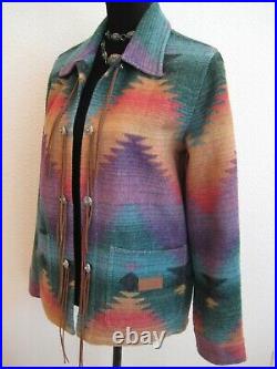 M Ralph Lauren WOMEN Coat JACKET Southwestern AZTEC Indian USA Western CONCHO