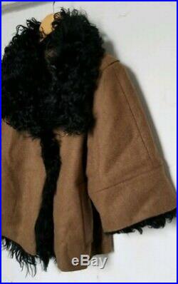 MARNI winter 40 S Lamb Shearling Fur Wool Alpaca Mohair Coat Jacket cropped