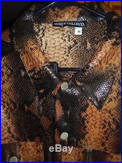 Men's Designer Couture Western Cowboy Style Snake Skin Jacket Mint