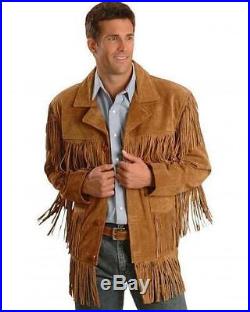 Mens Scully Leather Buckskin Suede Fringe Coat Western Wear Jacket Nwot Size 50