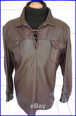 MID-WESTERN SPORT TOGS DEERSKIN Pullover Leather SHIRT VINTAGE JACKET Coat 46LG