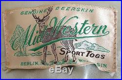 MID-WESTERN SPORT TOGS DEERSKIN Pullover Leather SHIRT VINTAGE JACKET Coat 46LG