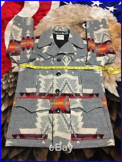 MINT Vtg 60s 70s Pendleton Wool Indian Blanket Chief Joseph Aztec Jacket Large
