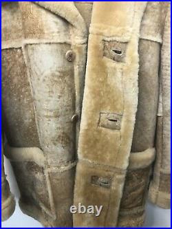 Marlboro Life Style Fashion SHEEPSKIN SHEARLING Fur JACKET COAT Mens Sz 42
