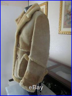 Marlboro Man Style Sheepskin Shearling Vintage Rancher Western Mans Coat Jacket