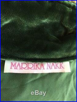 Marrika Nakk green velvet duster jacket 100% silk velvet one size 8 10 western