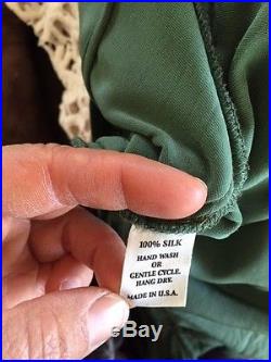 Marrika Nakk green velvet duster jacket 100% silk velvet one size 8 10 western